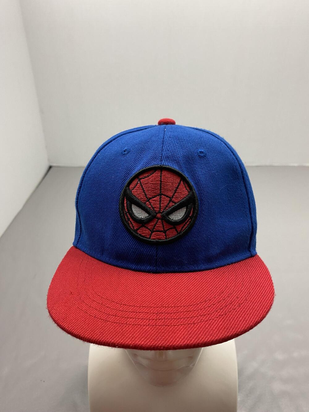 Marvel Hat Cap Snap Back One Size Blue Spider-Man Embroidered Adjustable Boys